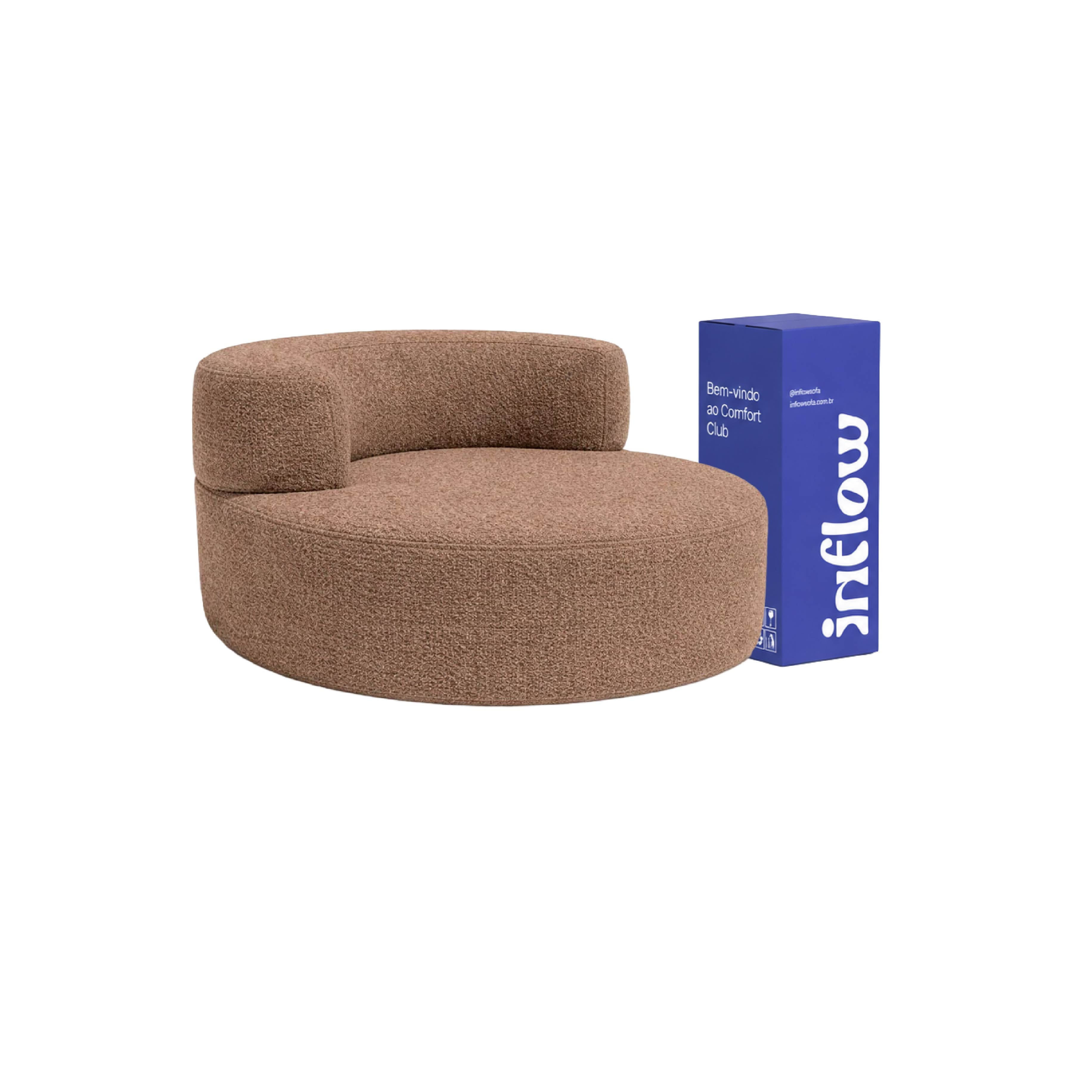 Poltrona Luna em Boucle Plus Marrom