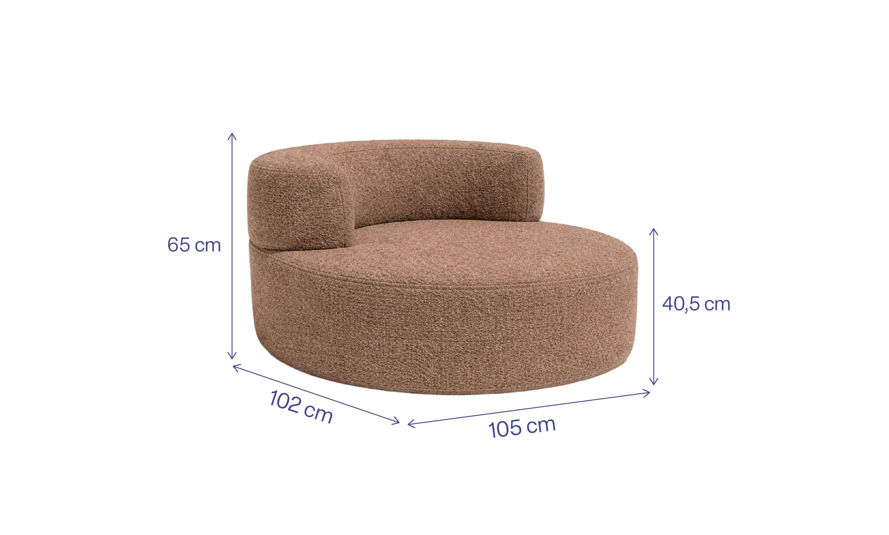 Poltrona Luna em Boucle Plus Marrom
