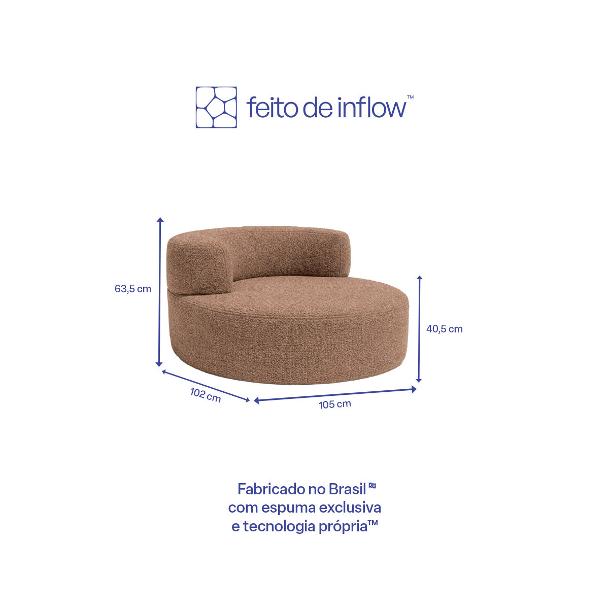 Poltrona Luna em Boucle Plus Marrom