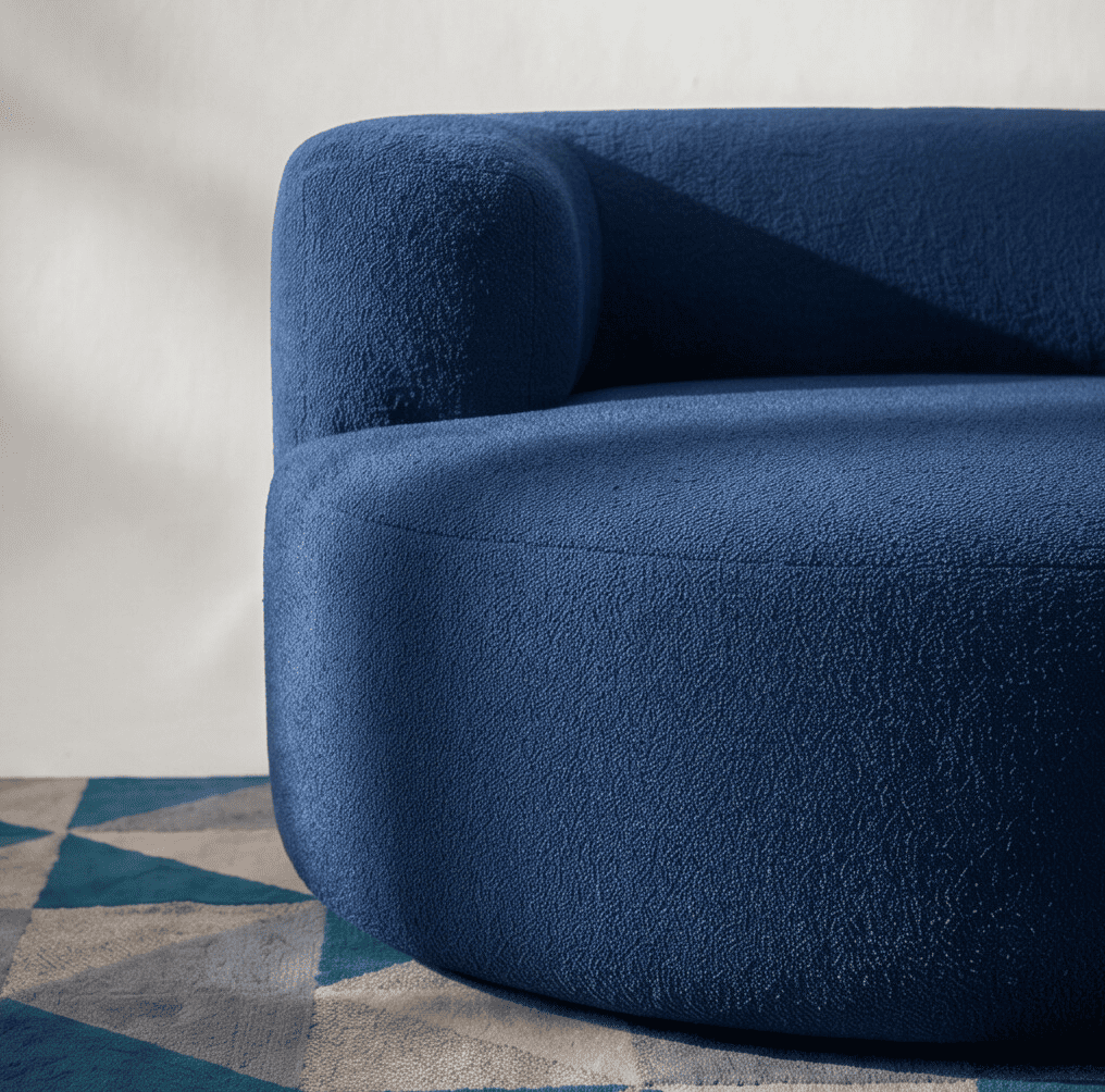 Poltrona Luna em Boucle Azul Marinho