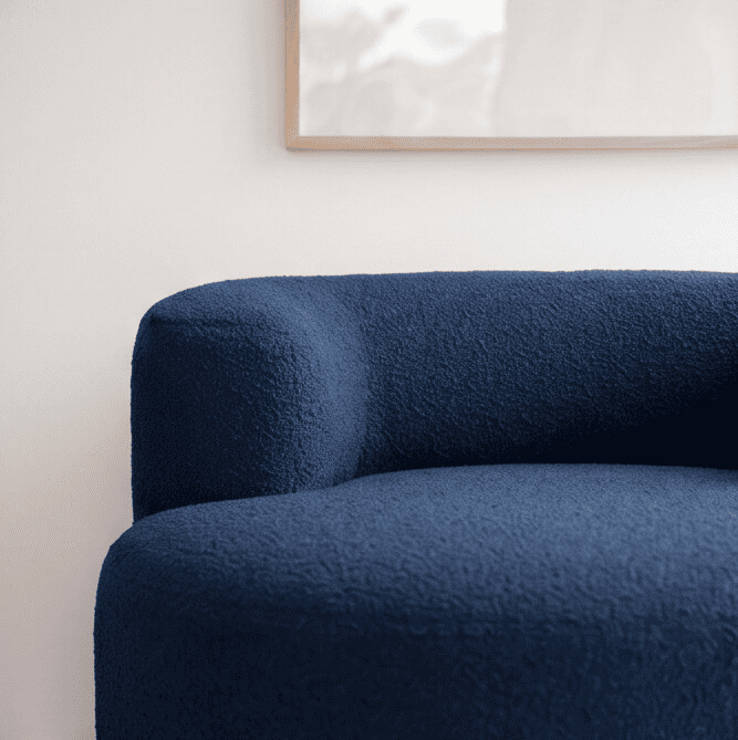 Poltrona Luna em Boucle Azul Marinho