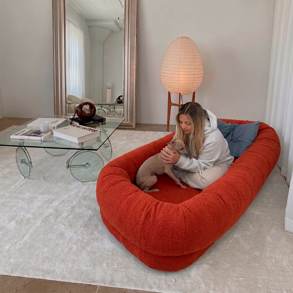 Puff Nina em Boucle Plus Terracota