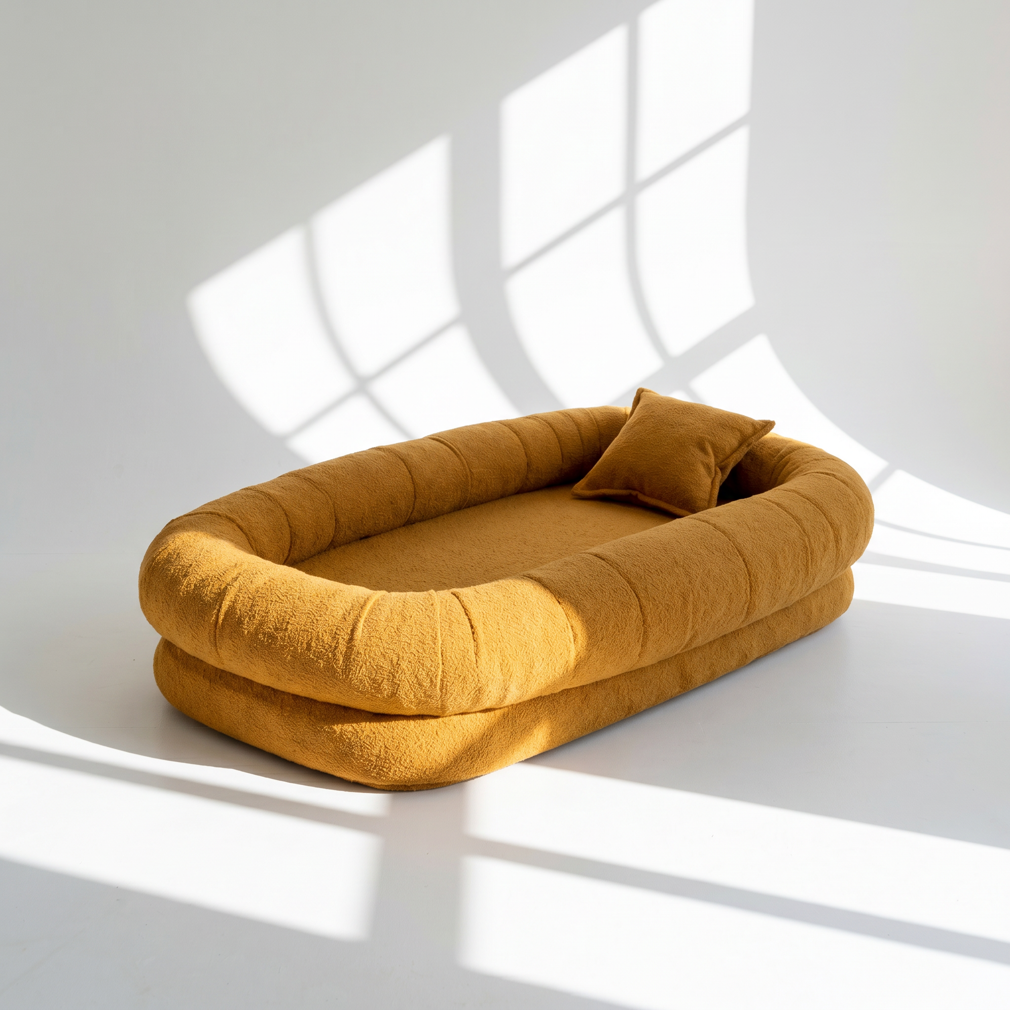 Puff Nina em Boucle Cloud Touch Mostarda