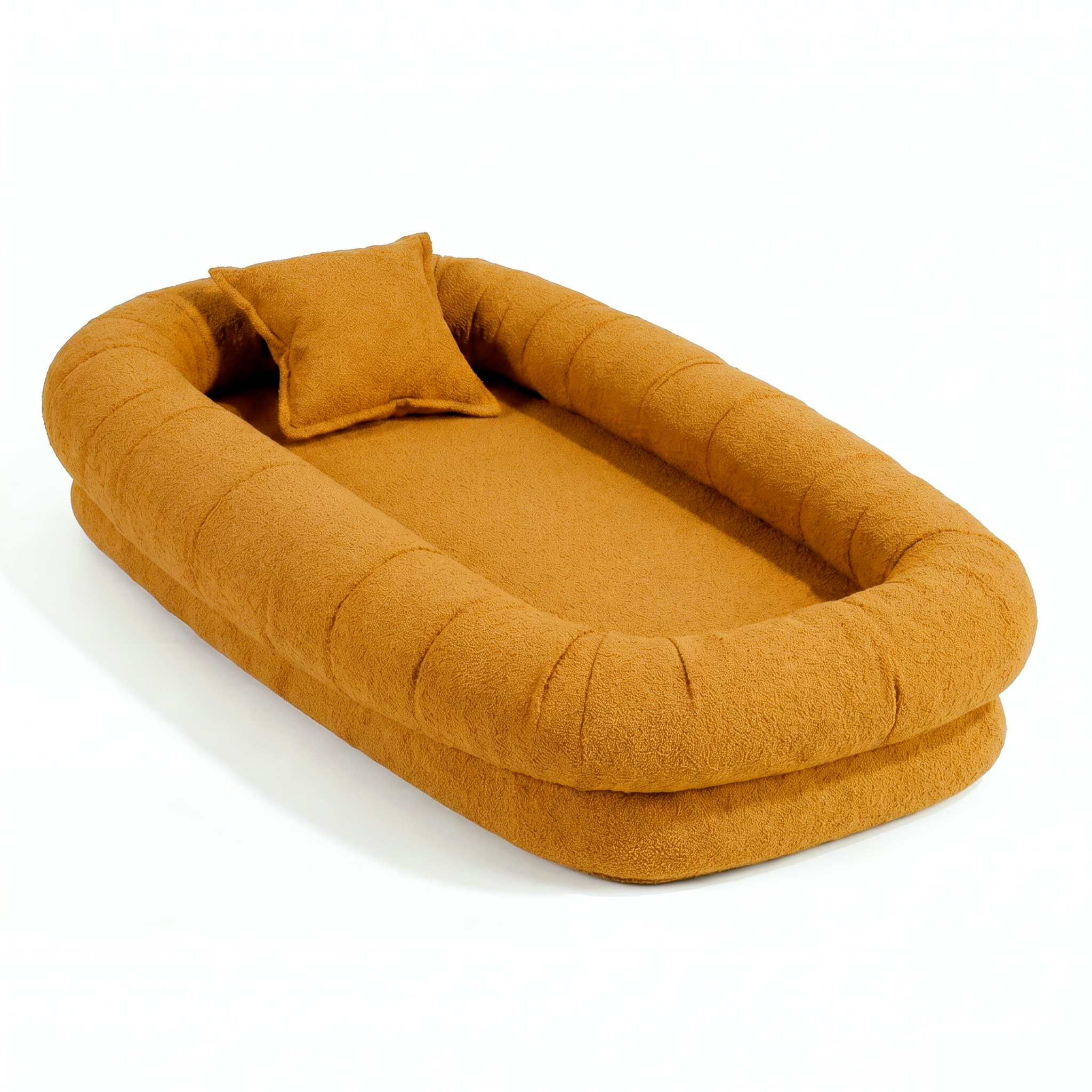 Puff Nina em Boucle Cloud Touch Mostarda