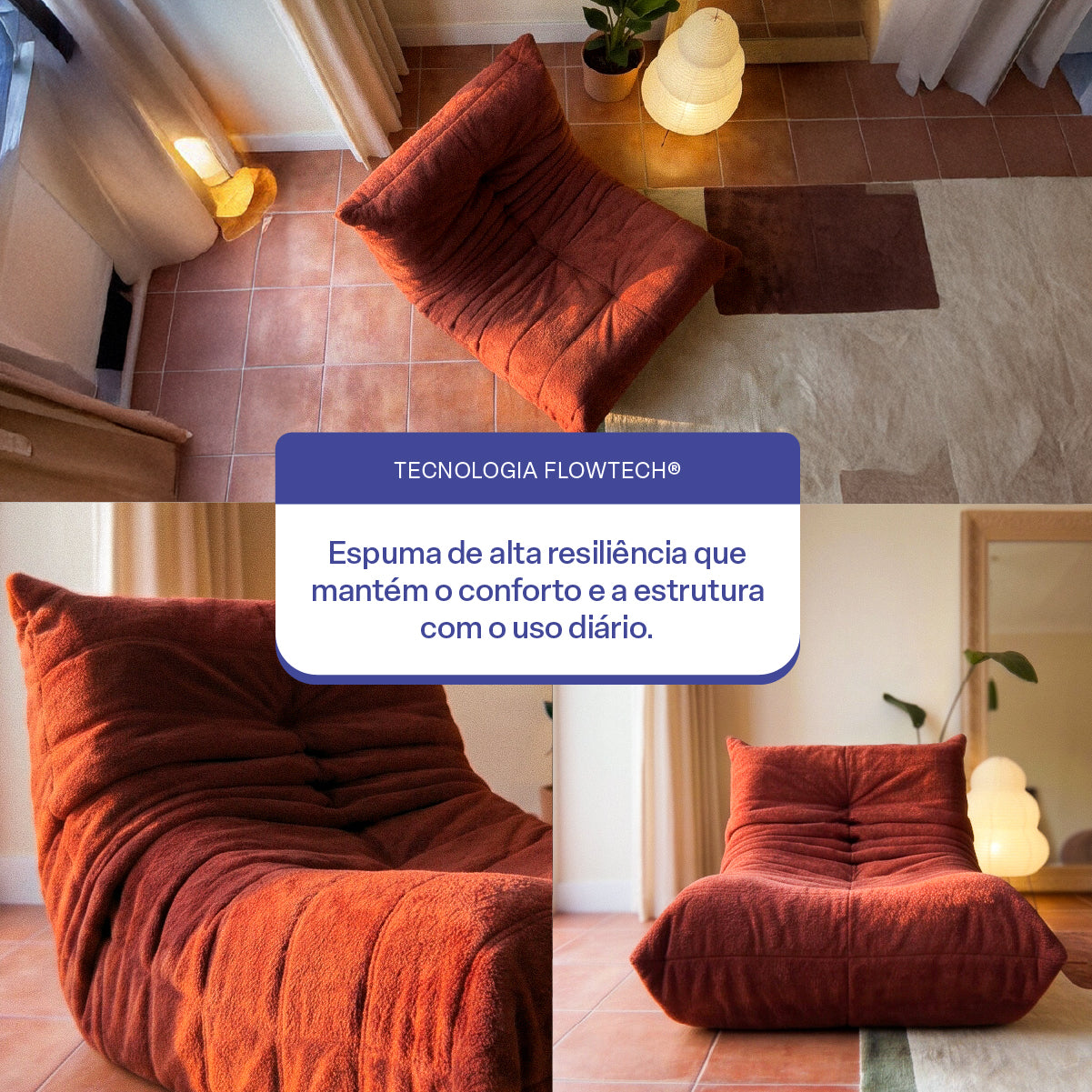 Poltrona Liv em Boucle Plus Terracota