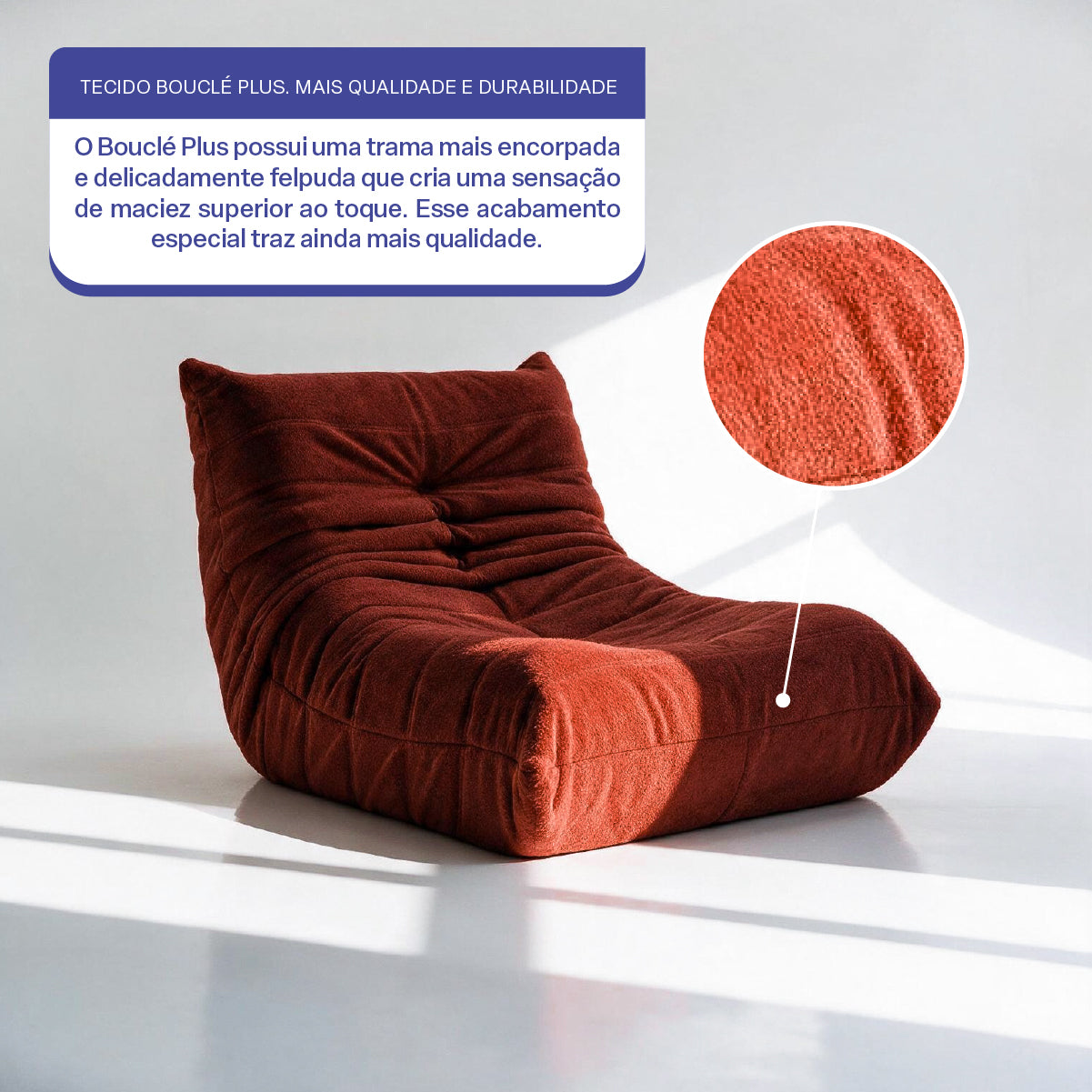 Poltrona Liv em Boucle Plus Terracota