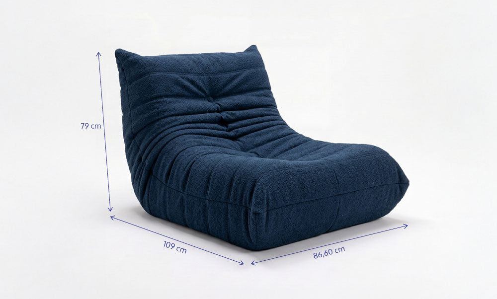 Poltrona Liv em Boucle Azul Marinho