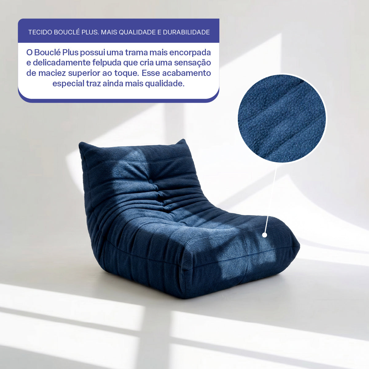 Poltrona Liv em Boucle Azul Marinho