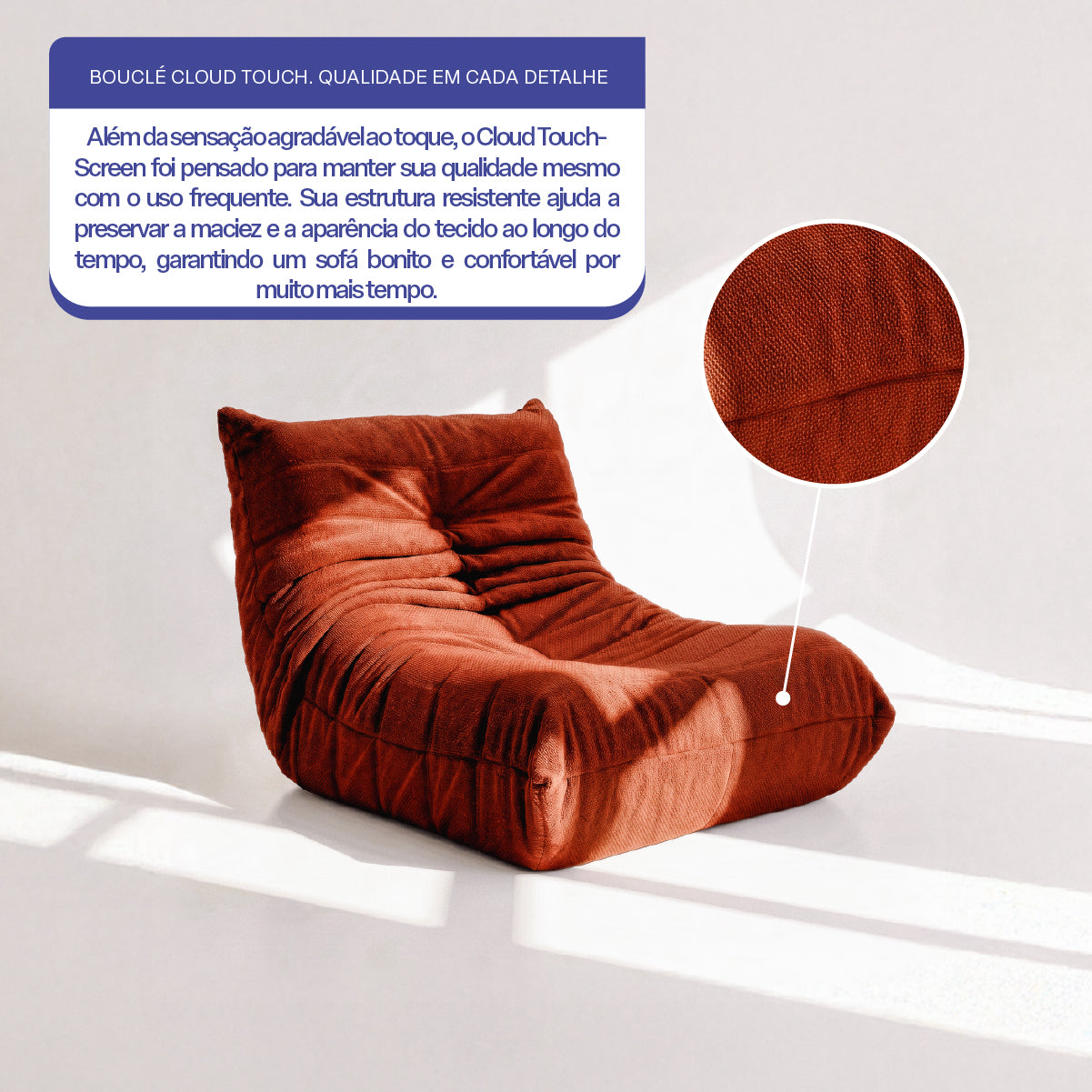 Poltrona Liv em Boucle Cloud Touch Spice