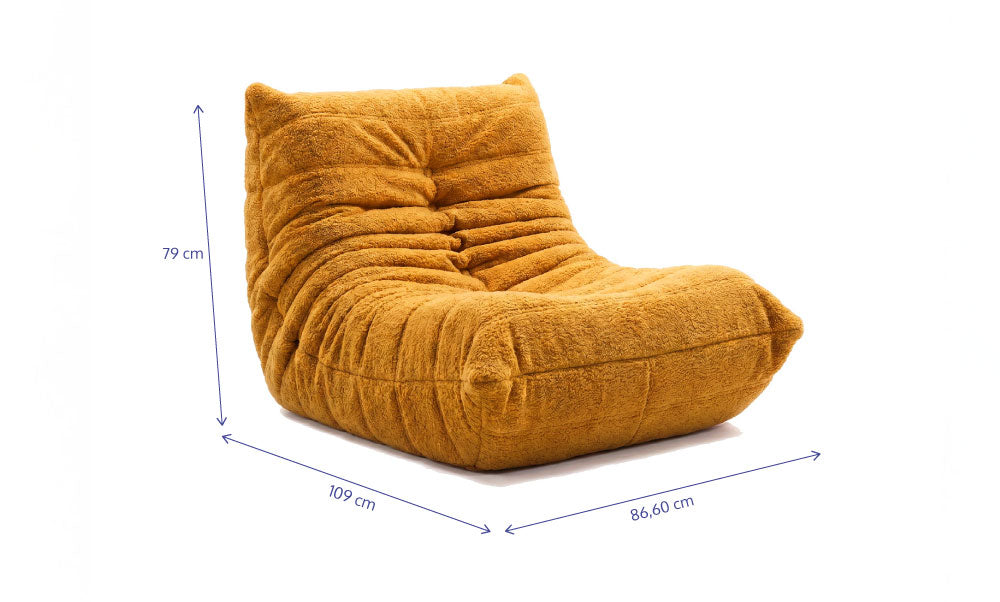 Poltrona Liv em Boucle Cloud Touch Mostarda