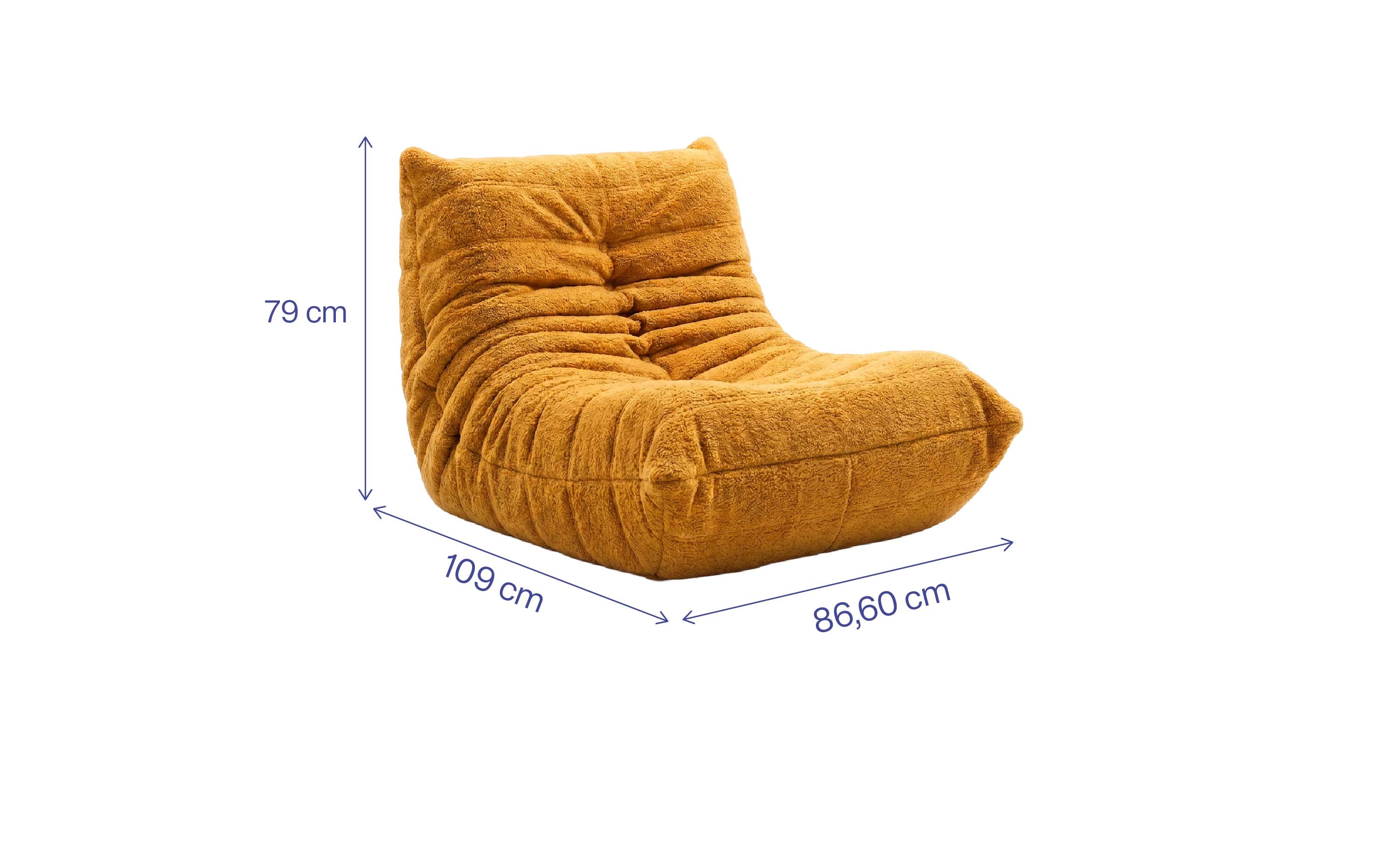 Poltrona Liv em Boucle Cloud Touch Mostarda