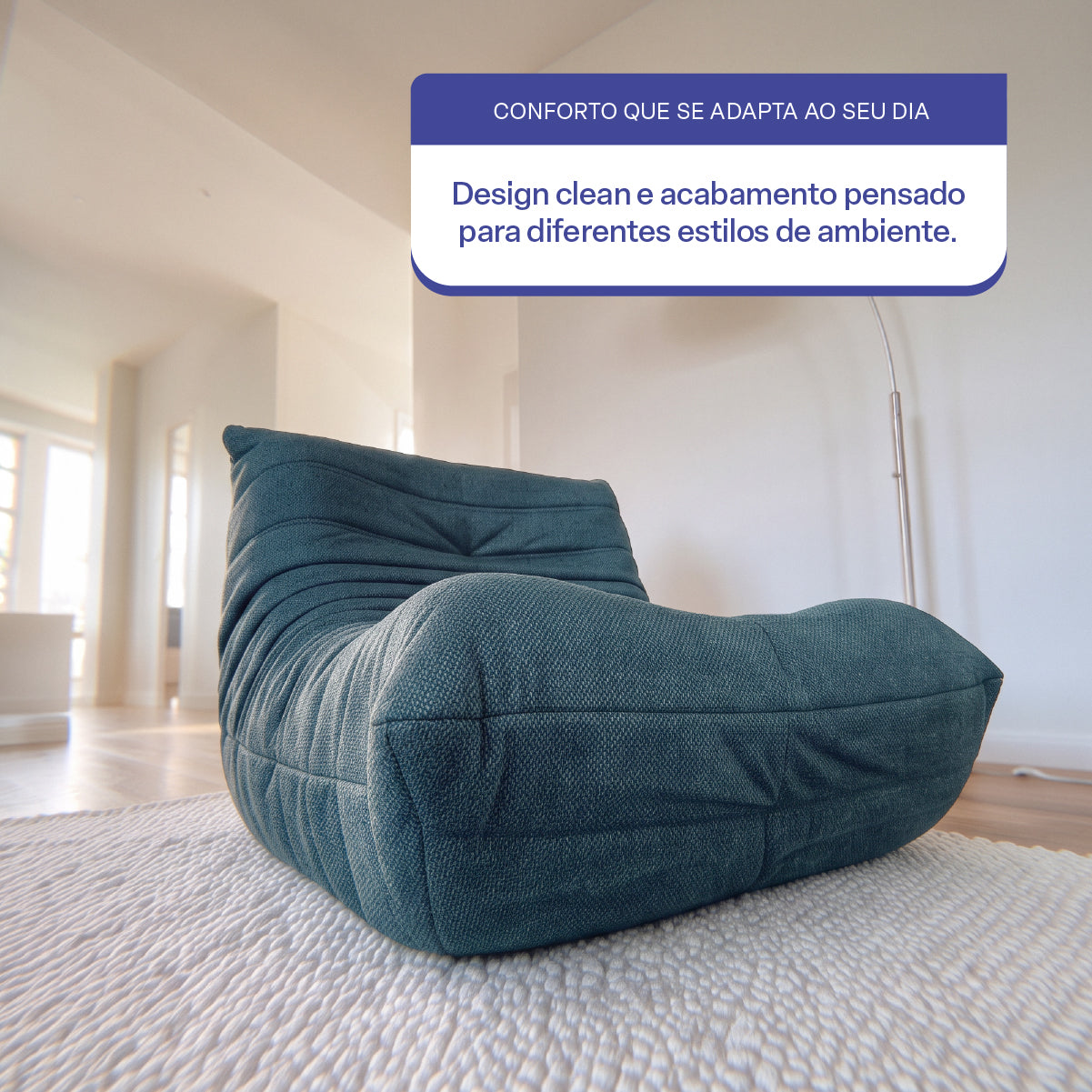 Poltrona Liv em Boucle Cloud Touch Ocean