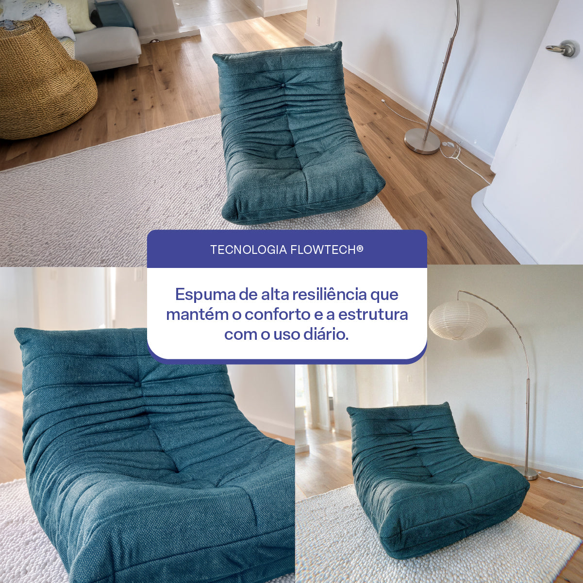 Poltrona Liv em Boucle Cloud Touch Ocean
