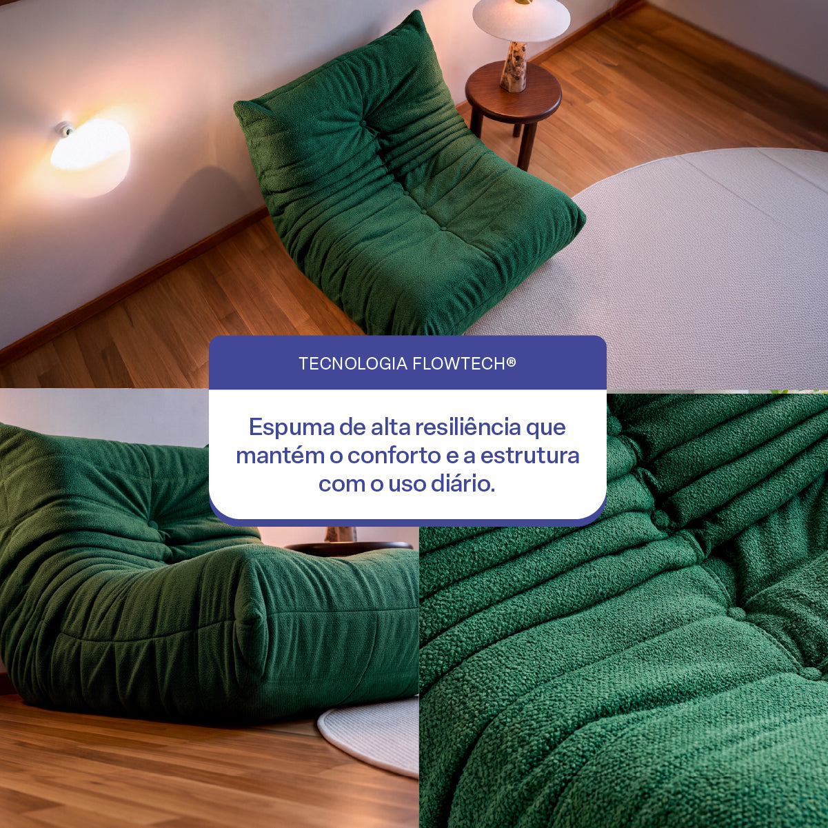 Poltrona Liv em Boucle Cloud Touch Green