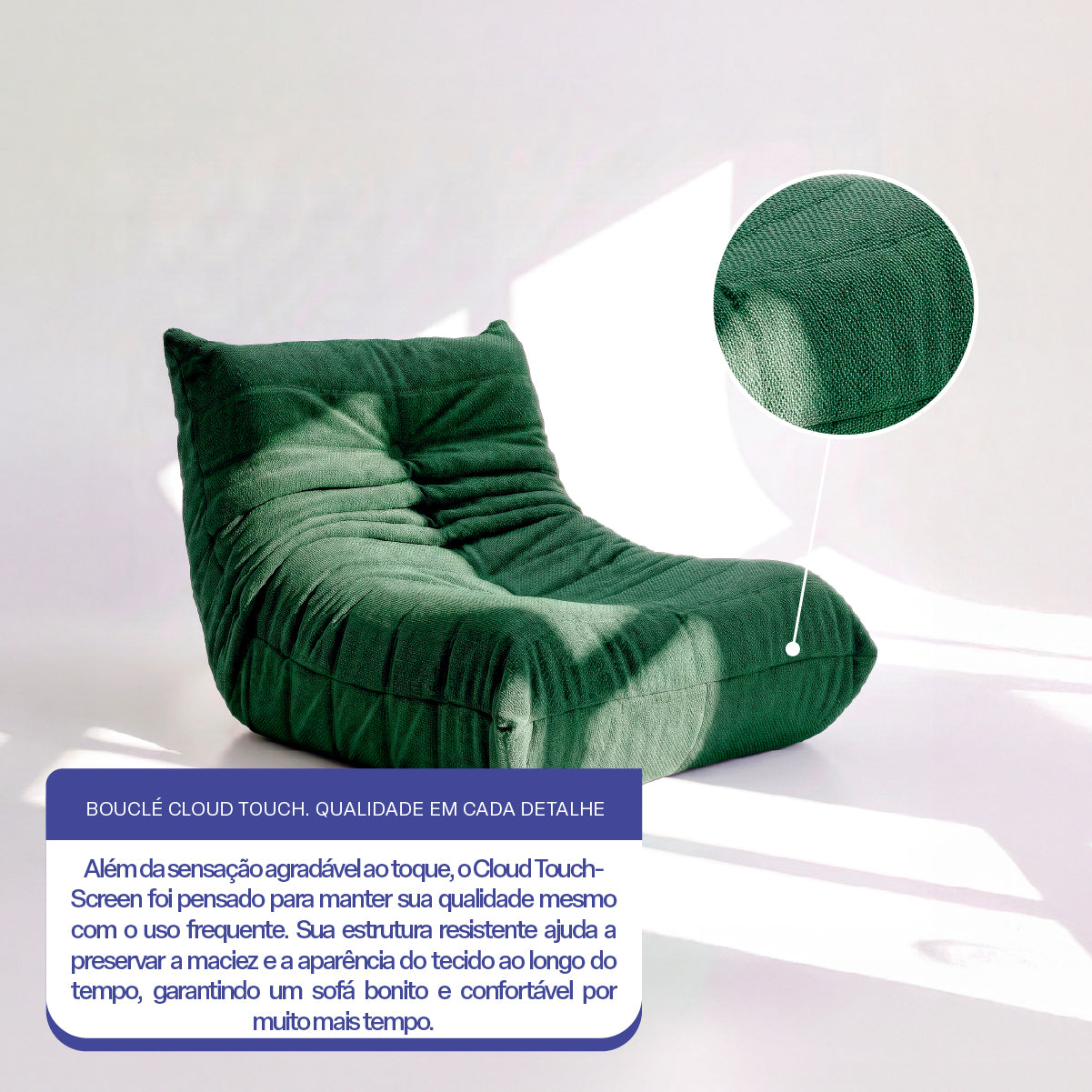 Poltrona Liv em Boucle Cloud Touch Green