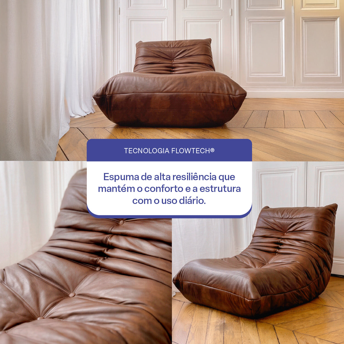 Poltrona Liv em Poli-Couro Coffee