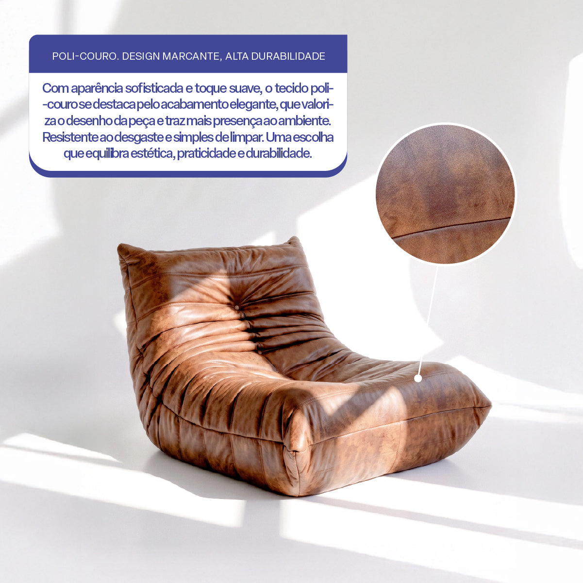 Poltrona Liv em Poli-Couro Coffee