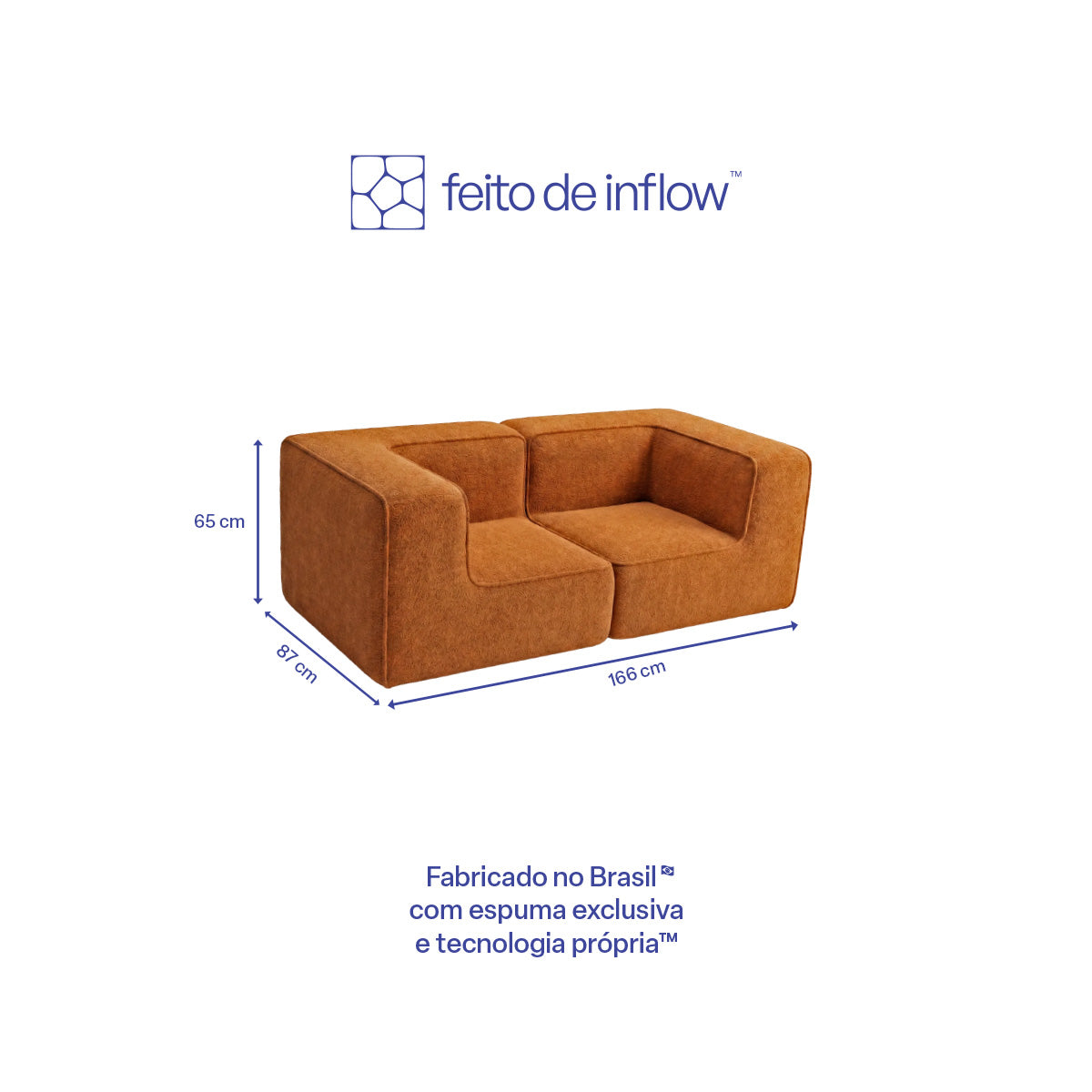Sofá Modular Flow 2 Lugares 2 Cantos em Boucle Plus Mostarda