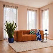 Sofá Modular 2 Lugares 2 Cantos em Boucle Plus Mostarda