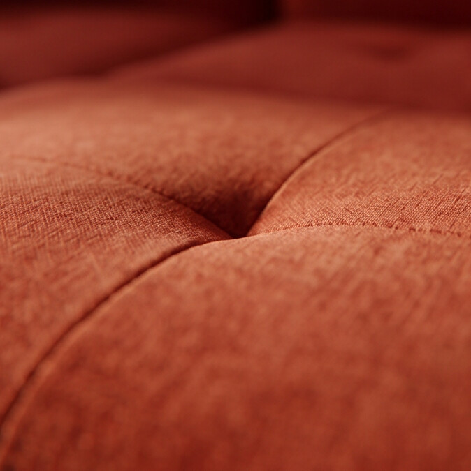 Sofá Modular 3 Lugares 2 Cantos com 2 Apoios de Pé em Boucle Plus Terracota