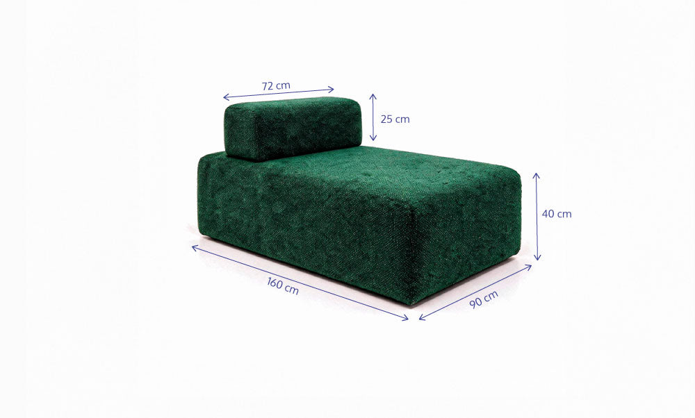 Sofá Ilha Interno - Bouclé Cloud Touch Green