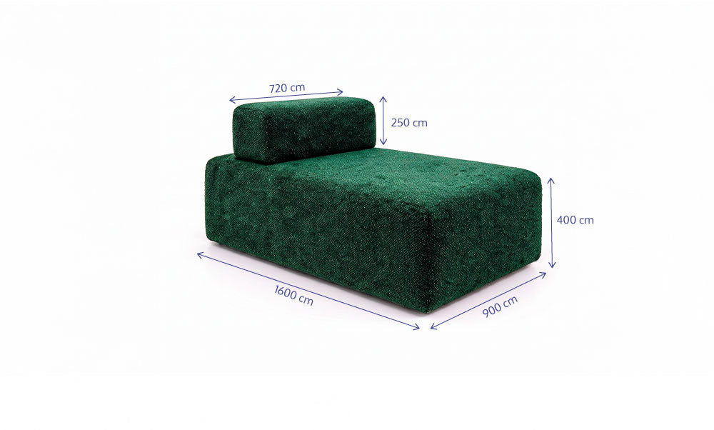 Sofá Ilha Interno - Bouclé Cloud Touch Green