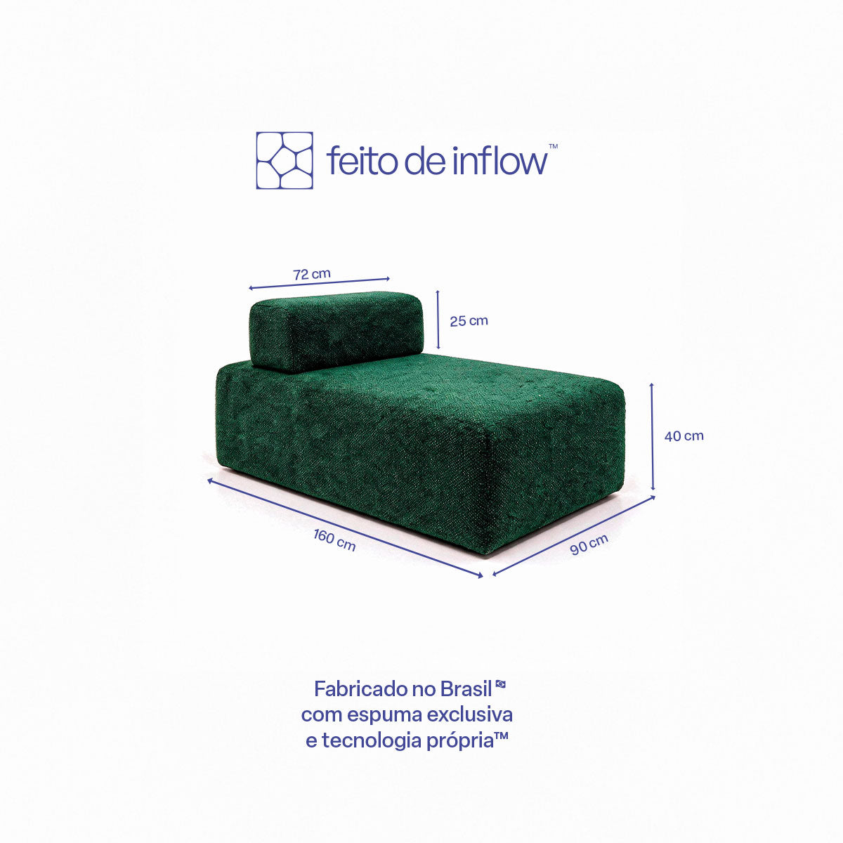 Sofá Ilha Interno - Bouclé Cloud Touch Green