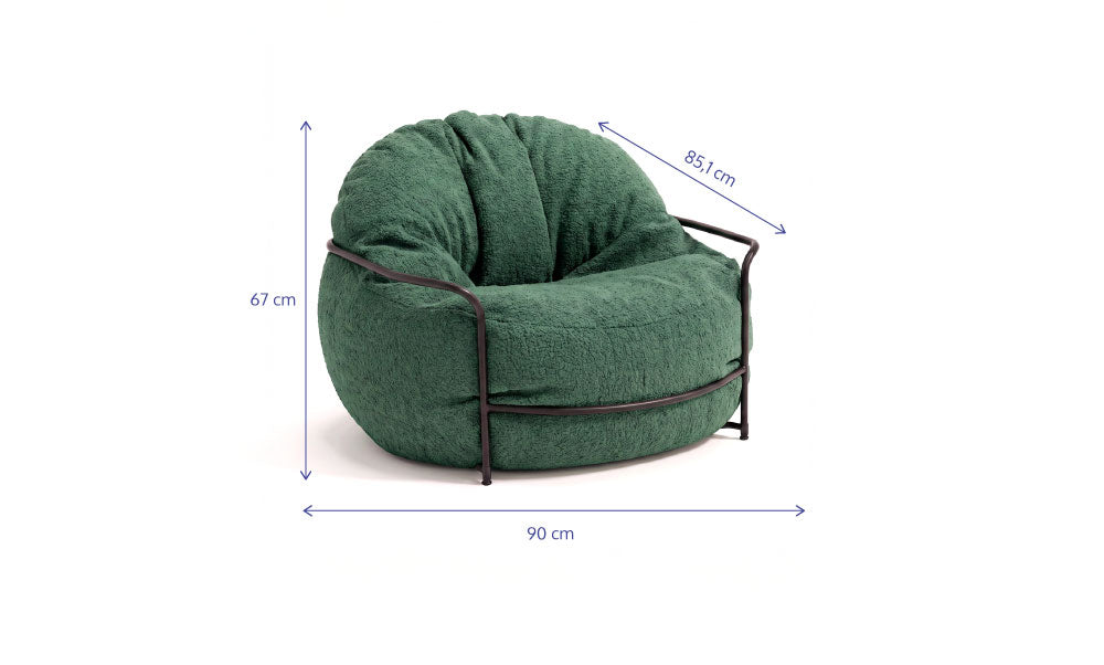 Poltrona Forte Interno - Bouclé Cloud Touch Green