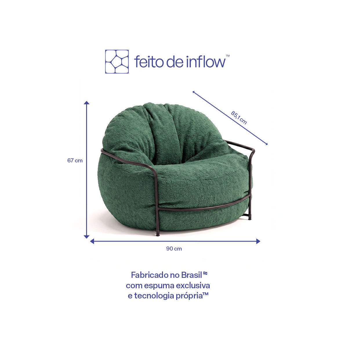 Poltrona Forte Interno - Bouclé Cloud Touch Green