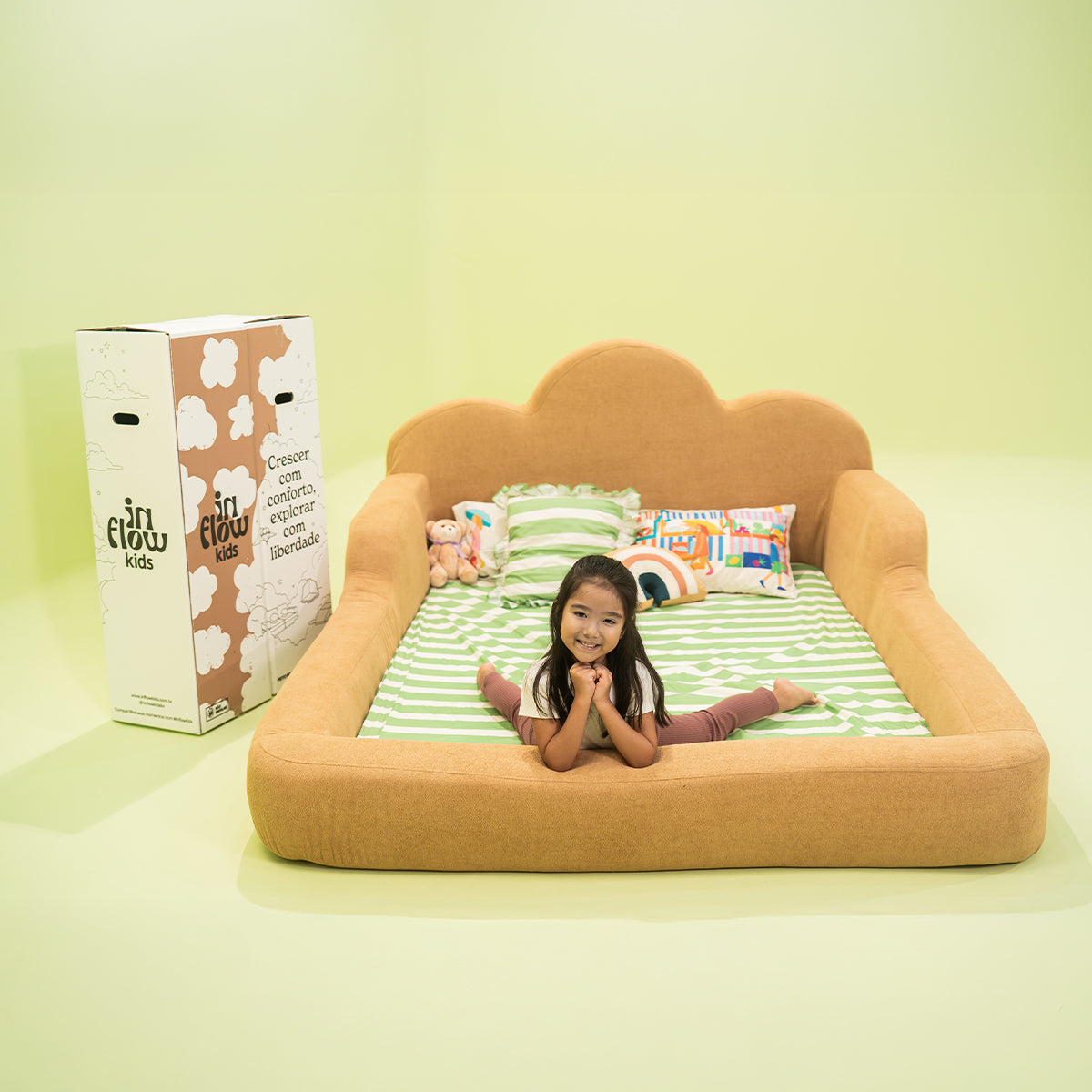 Cama Montessori Infantil Sonhos One Casal  - Mostarda