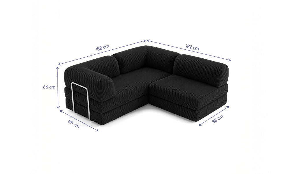 Sofá Cama Flowin com Encosto e Apoio - Cotele Verde Musgo