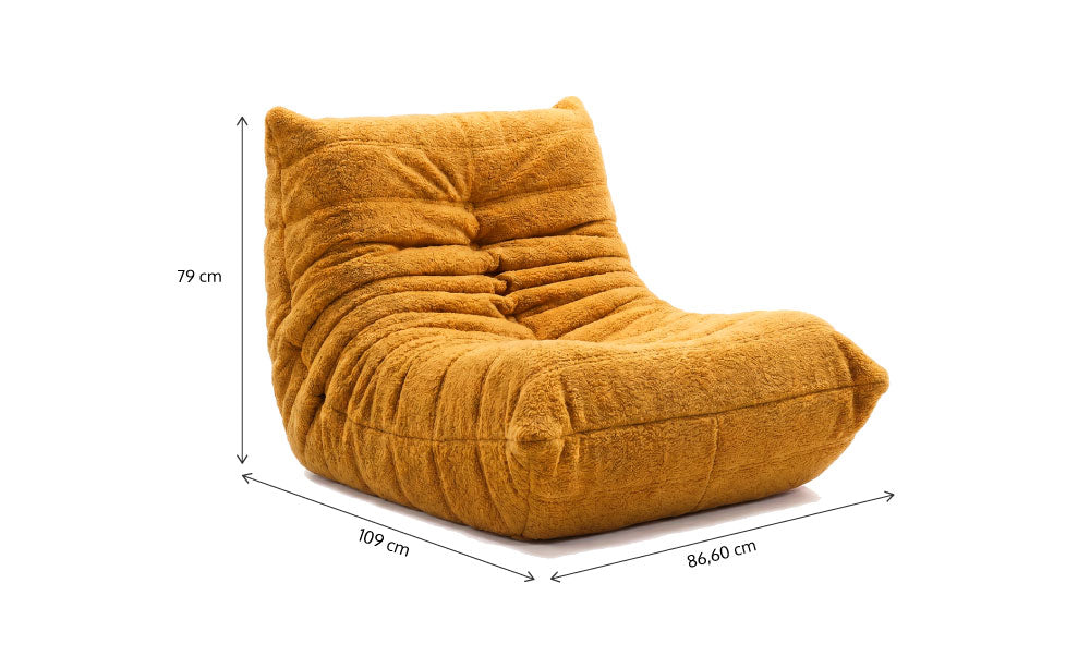 Poltrona Liv em Boucle Cloud Touch Mostarda
