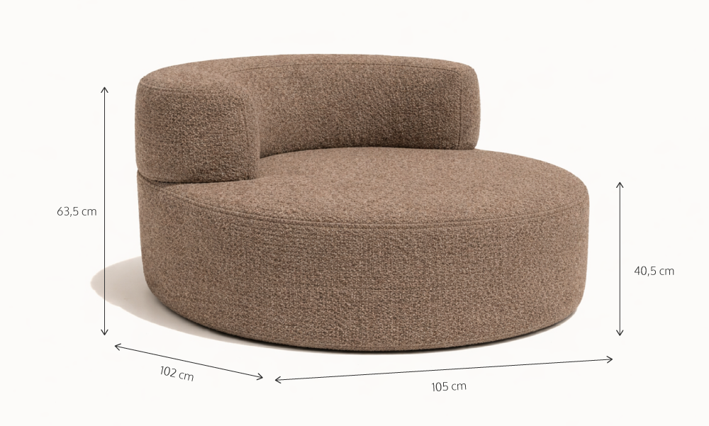 Poltrona Luna em Boucle Plus Marrom