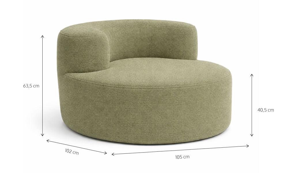 Poltrona Luna em Boucle Plus Green