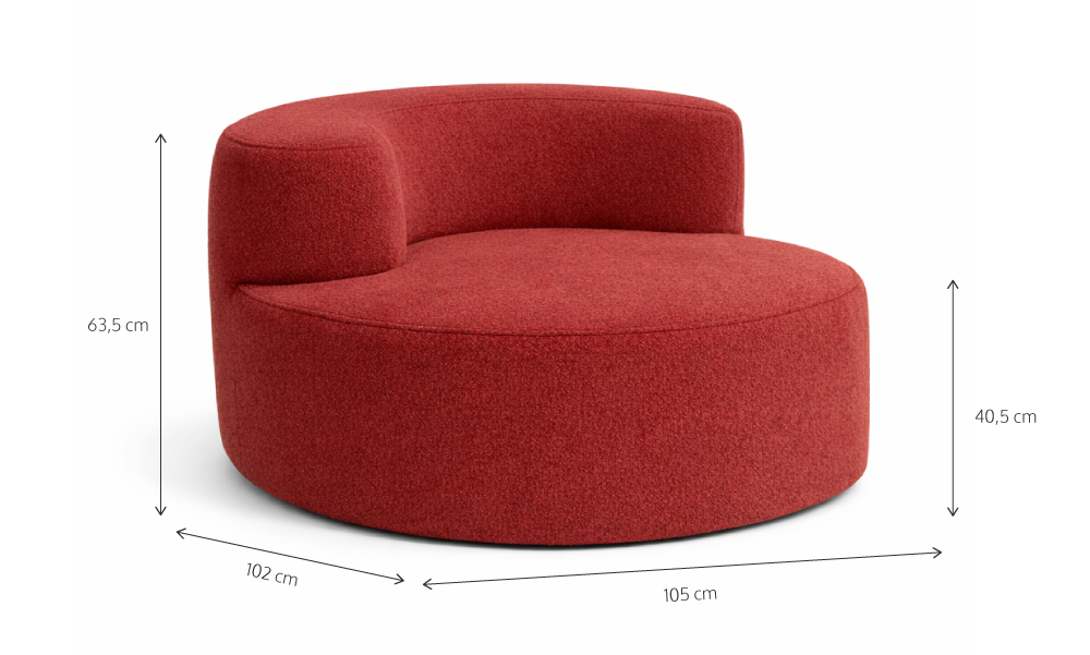 Poltrona Luna em Boucle Plus Terracota