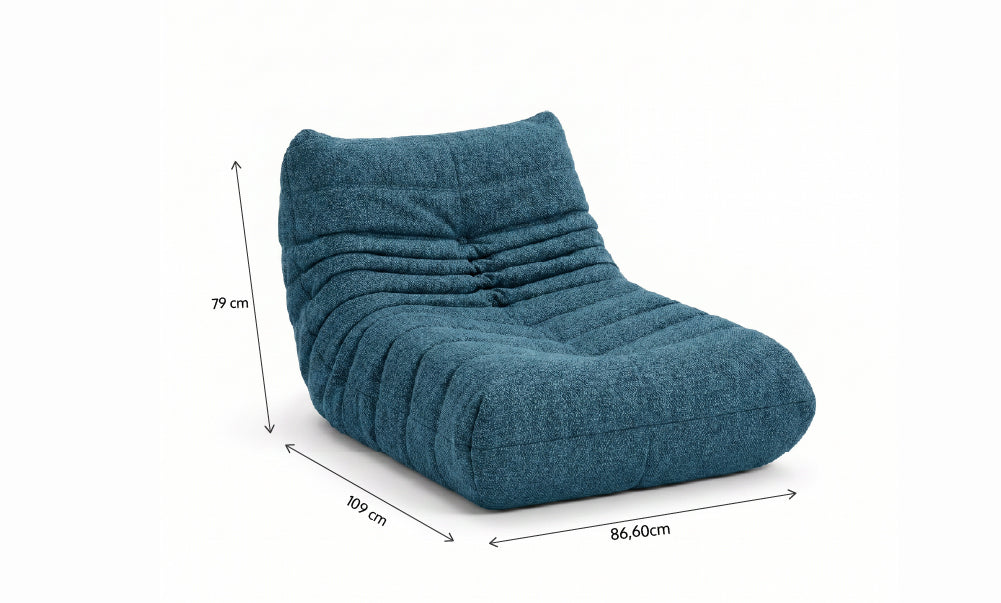 Poltrona Liv em Boucle Azul Marinho