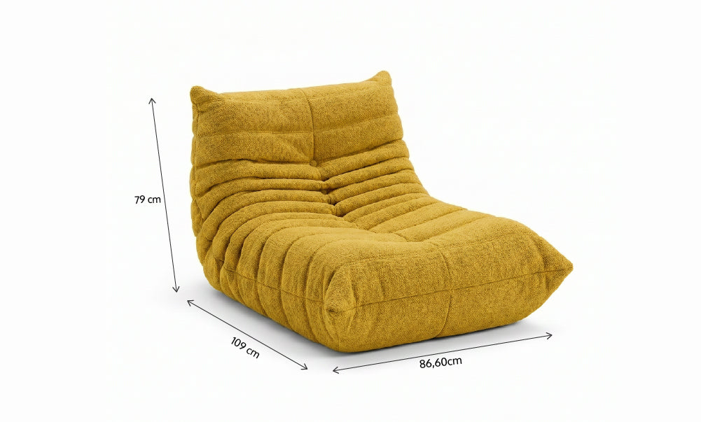 Poltrona Liv em Boucle Cloud Touch Mostarda