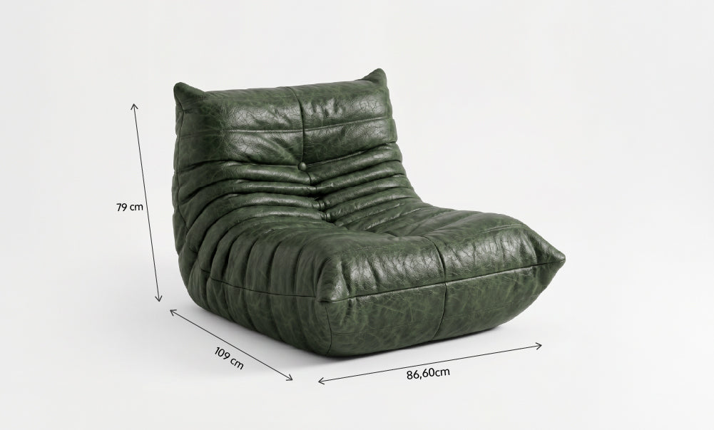 Poltrona Liv em Poli-Couro Green