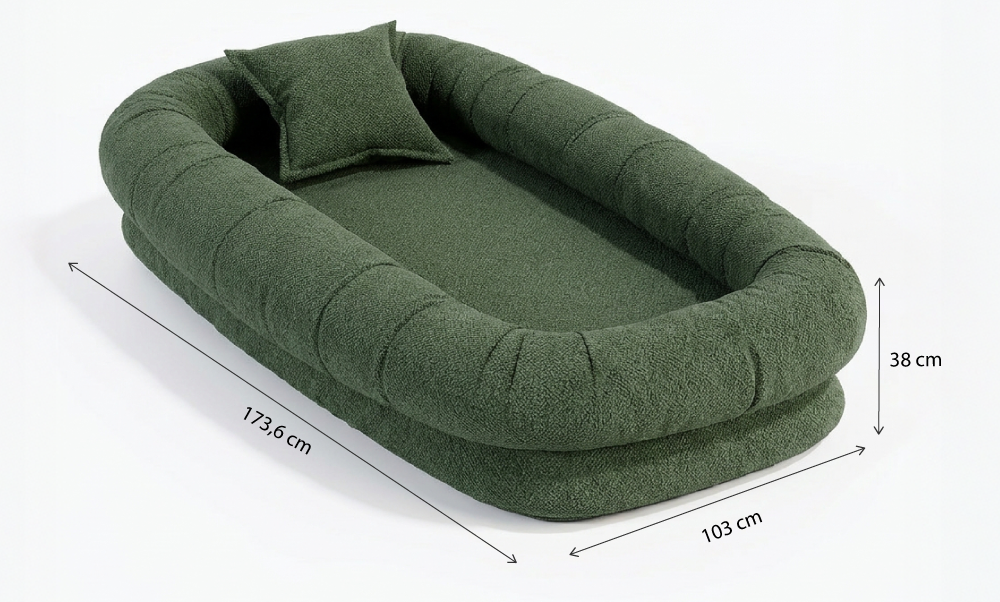 Puff Nina em Boucle Cloud Touch Green