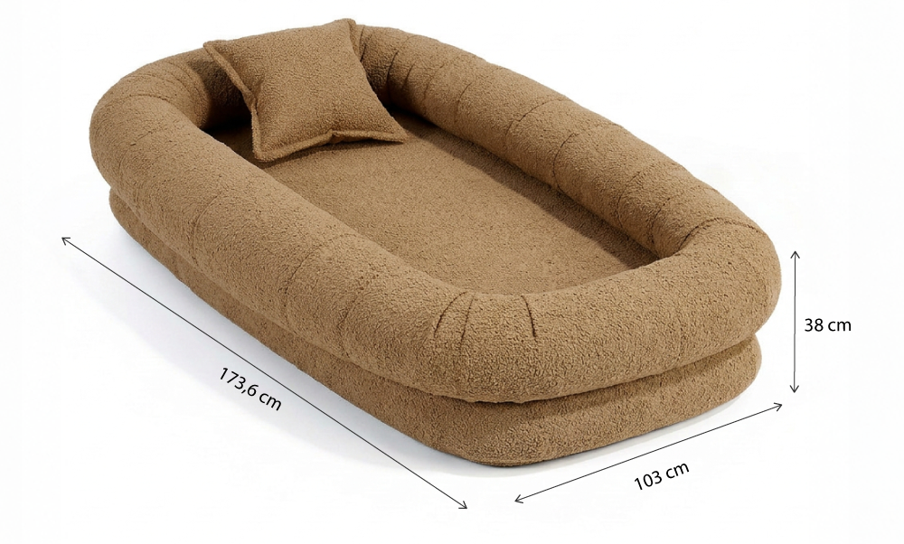 Puff Nina em Boucle Cloud Touch Mostarda
