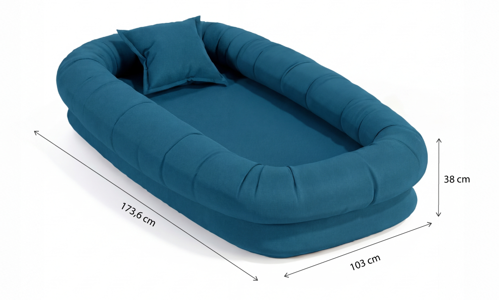 Puff Nina em Boucle Azul Marinho