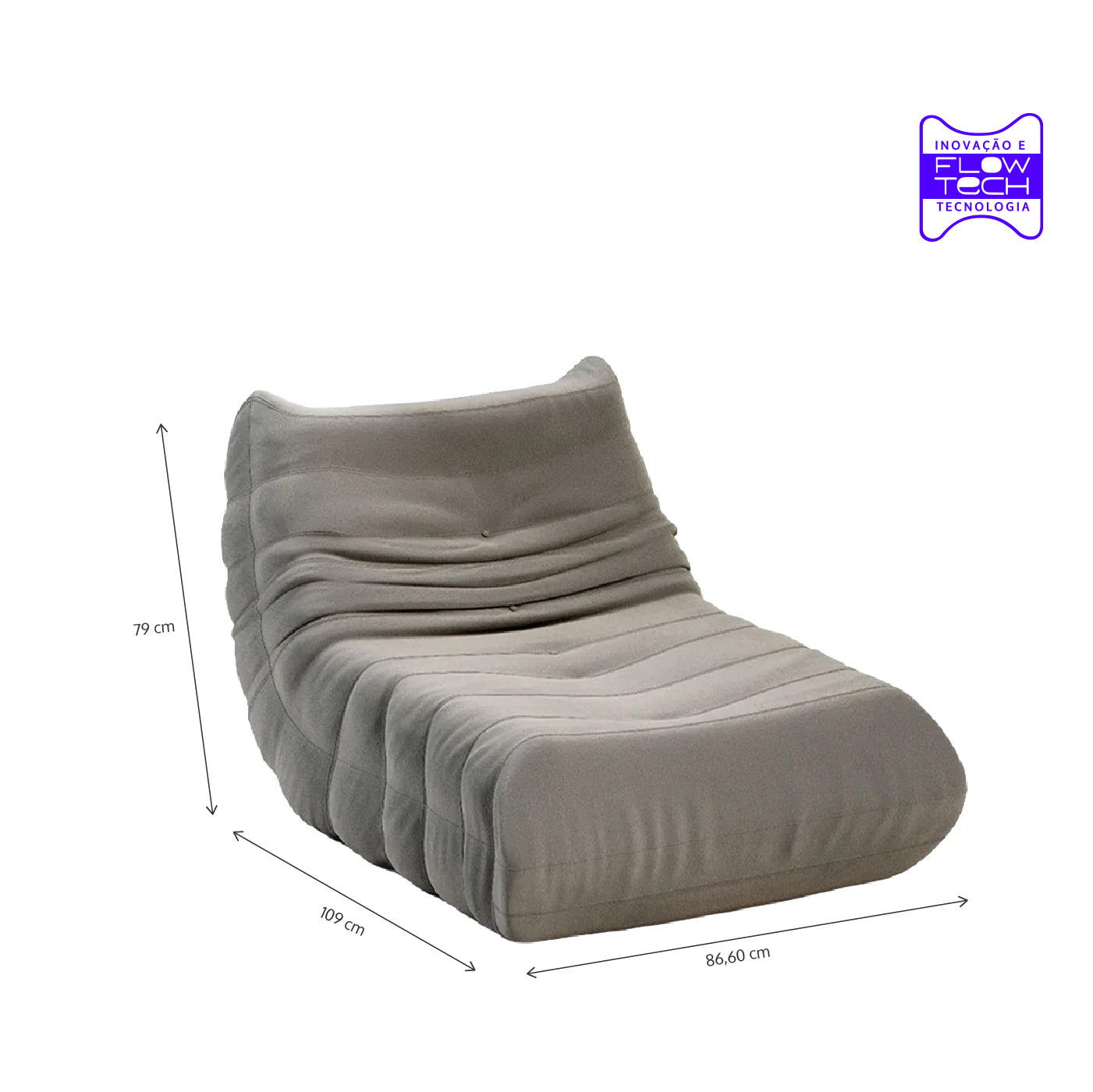 Poltrona Liv em Boucle Cinza
