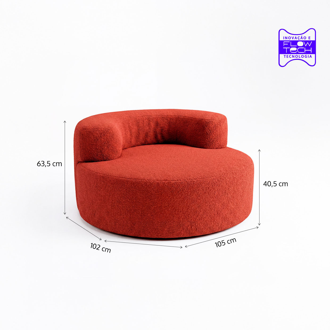 Poltrona Luna em Boucle Plus Terracota