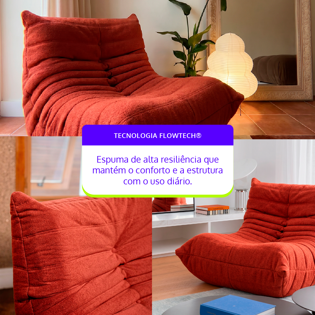 Poltrona Liv em Boucle Plus Terracota
