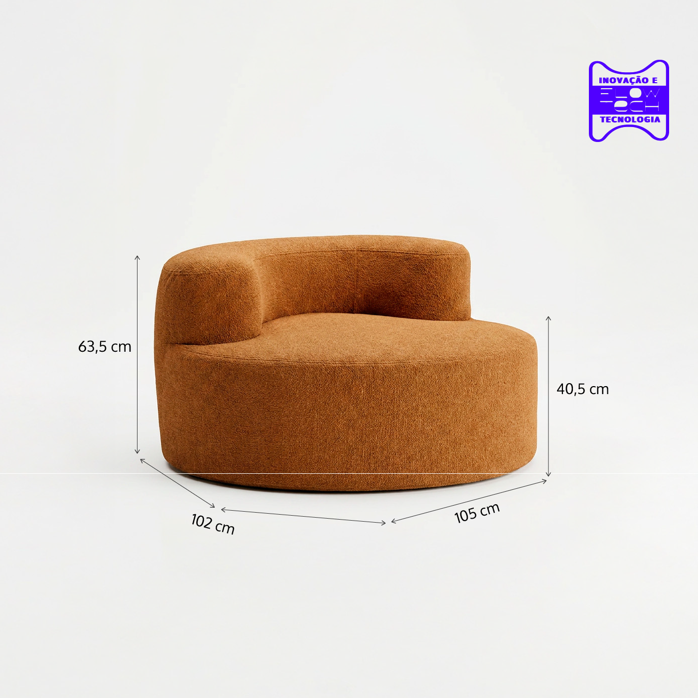 Poltrona Luna em Boucle Plus Mostarda