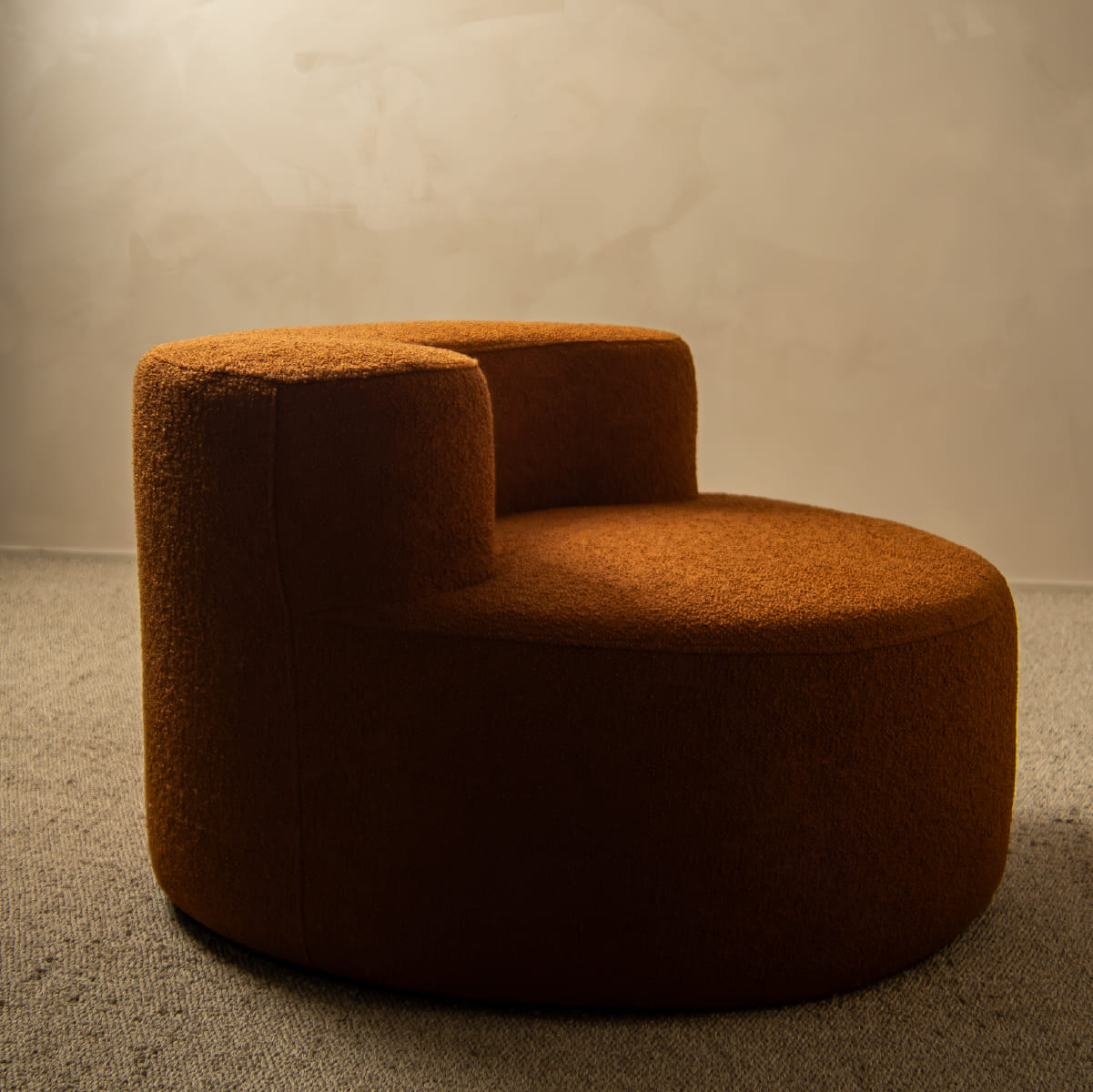 Poltrona Luna em Boucle Plus Terracota