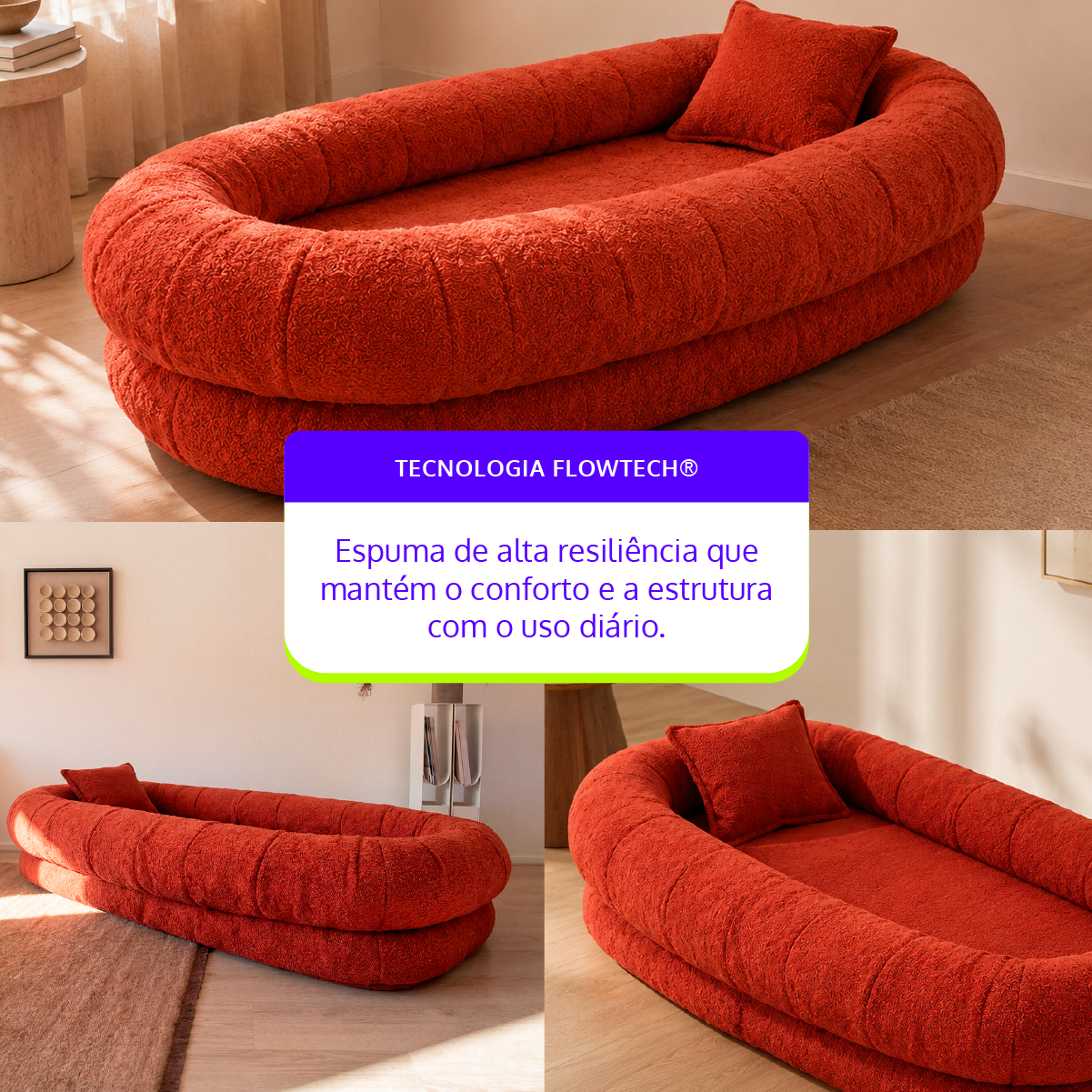 Puff Nina em Boucle Plus Terracota