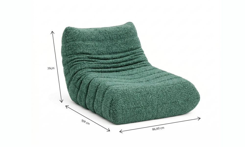 Poltrona Liv em Boucle Cloud Touch Green