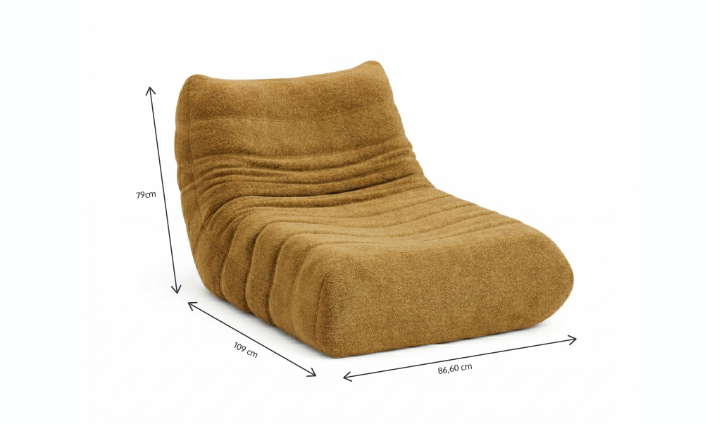 Poltrona Liv em Boucle Plus Mostarda