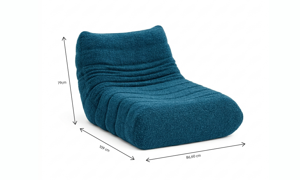 Poltrona Liv em Boucle Cloud Touch Ocean